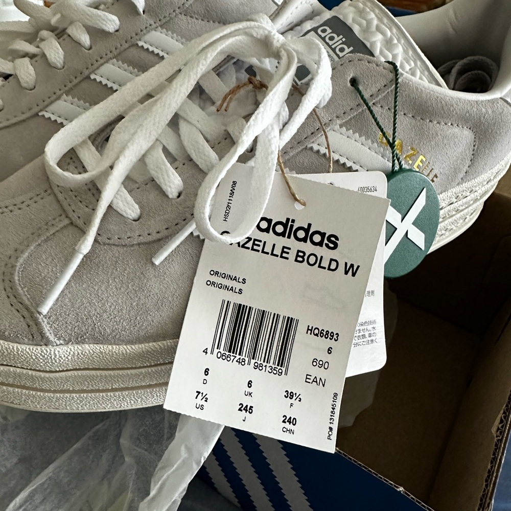 Adidas Gazelle Bold Grey White